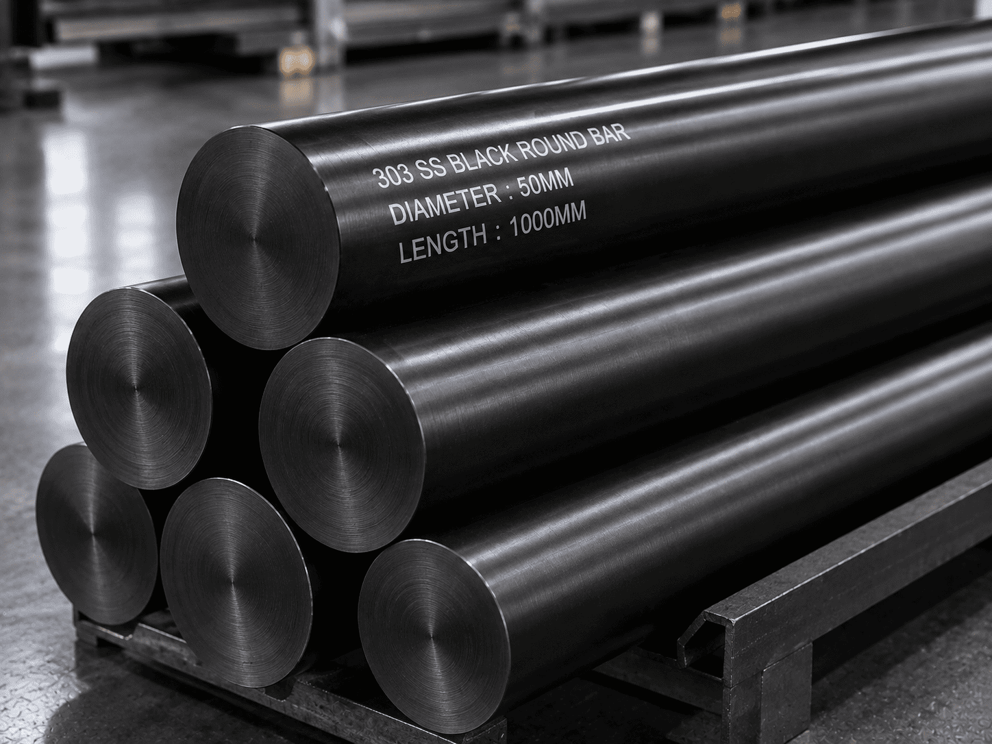 303 SS Black Round Bar